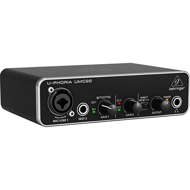 Interfaz de audio USB compacta Behringer UMC22 con dos entradas