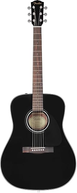 Guitarra acústica dreadnought Fender CD-60 en negro