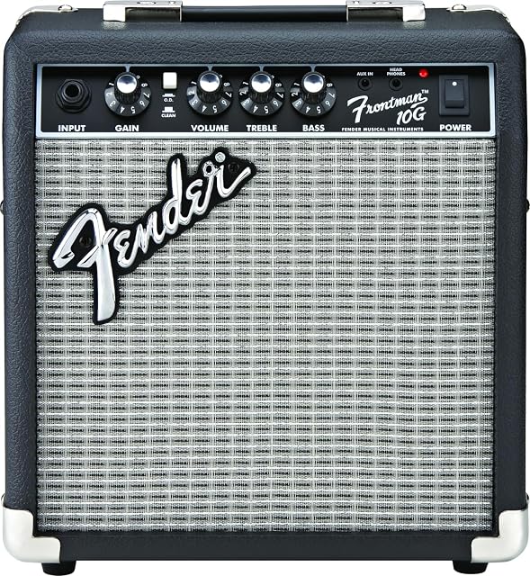 Amplificador de práctica de guitarra Fender Frontman 10G con rejilla plateada