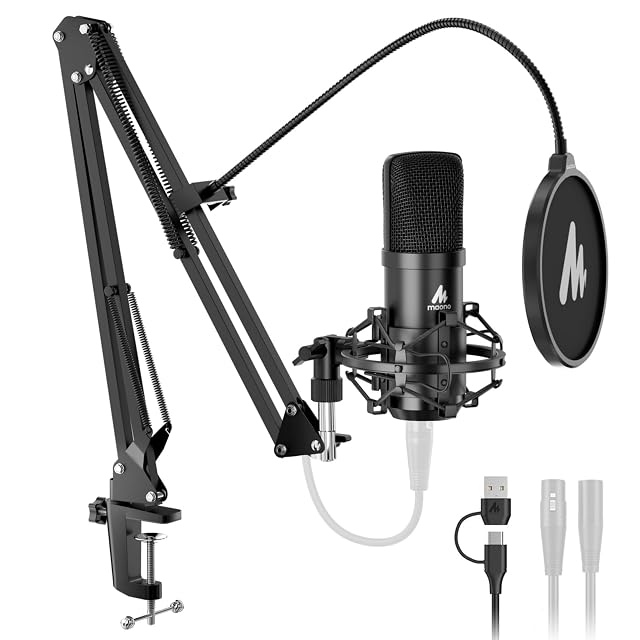 Kit de micrófono MAONO A04 Gen2 XLR y USB con brazo y filtro antipop