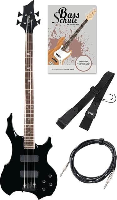 Bajo eléctrico Rocktile Pro BB104-B BattleBone en negro brillante